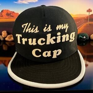 Vintage This Is My Trucking Cap SnapBack Hat Mesh Puff Print